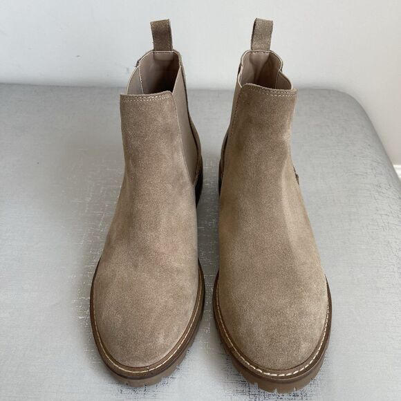 Steve Madden Leopold Oatmeal Suede Leather Ankle Boots Chelsea Booties 9 M - Picture 13 of 13